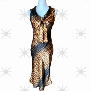 Elegant Animal Print Sleeveless Dress